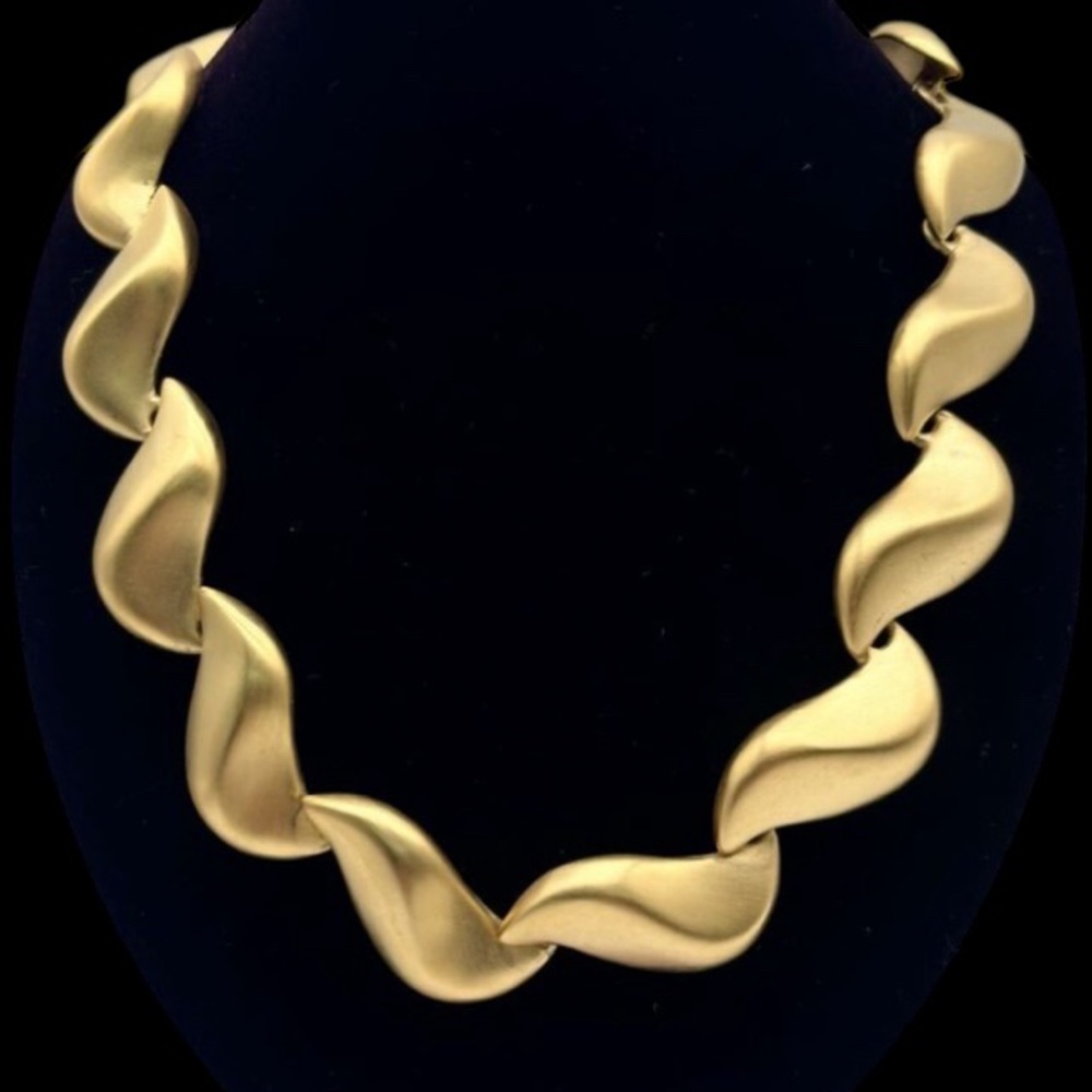 Givenchy Vintage Matte Gold Paris New York Necklace